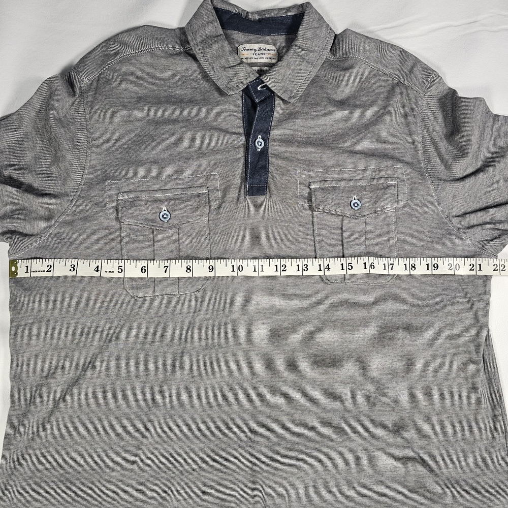 Tommy Bahama Jeans Island Modern Fit Polo Shirt Men Medium Gray Pima Cotton - Picture 4 of 10